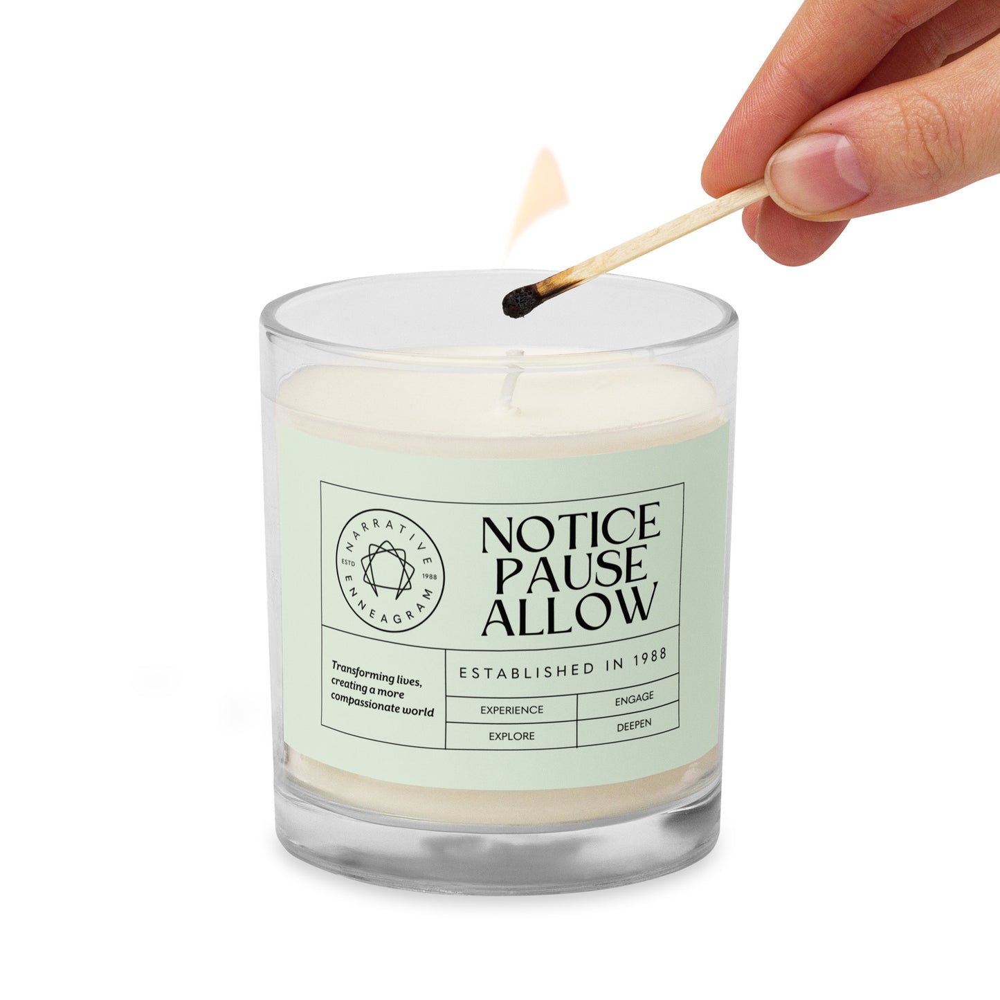 Notice, Pause, Allow (Glass jar soy wax candle)