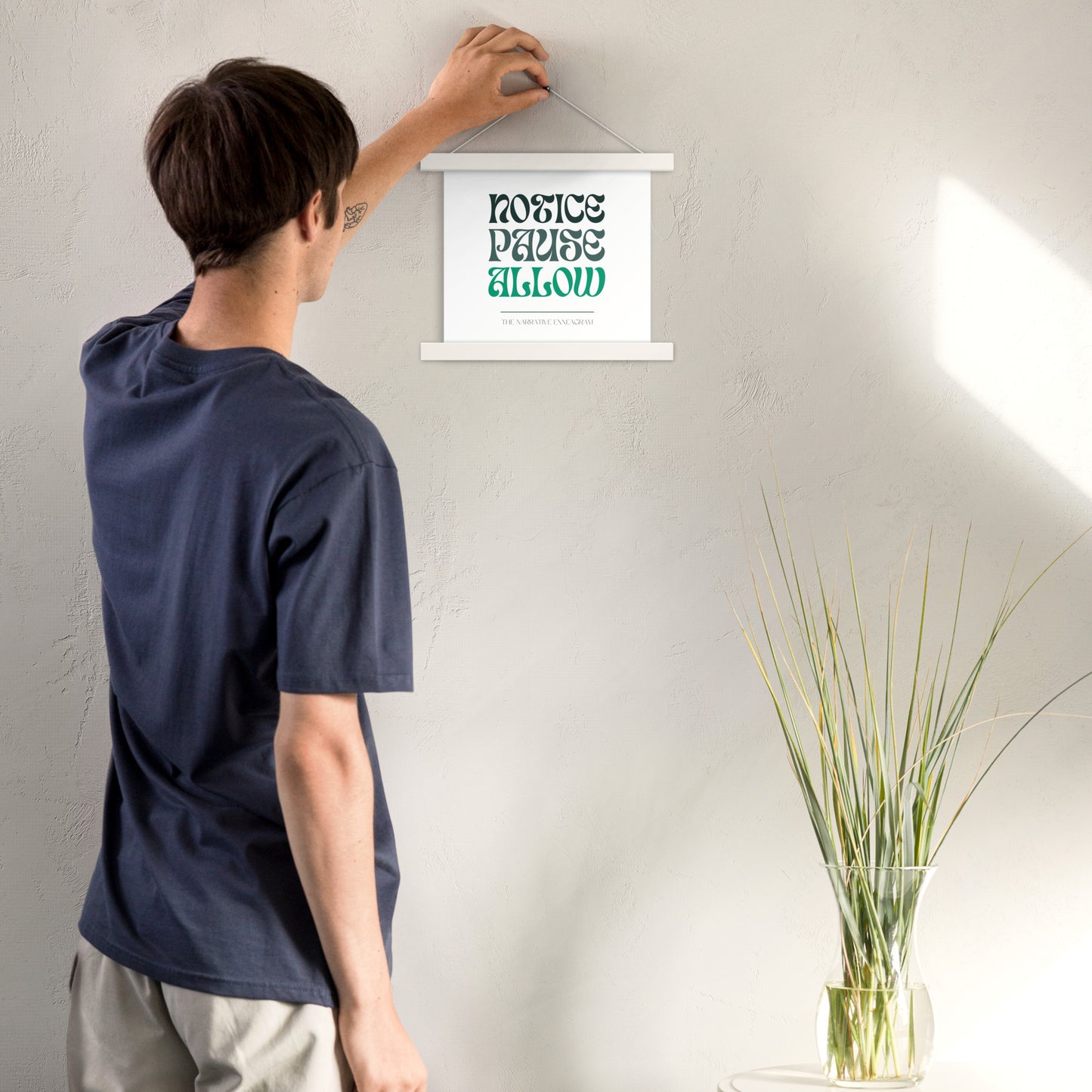 Notice, Pause, Allow (Poster with hangers)