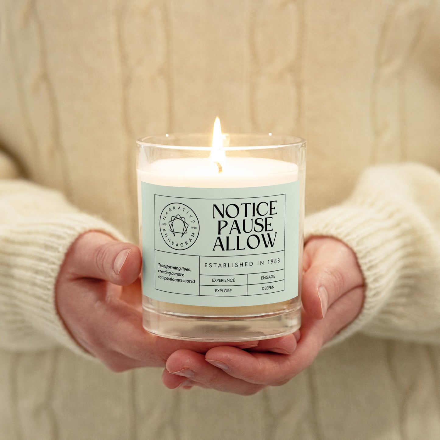 Notice, Pause, Allow (Glass jar soy wax candle)